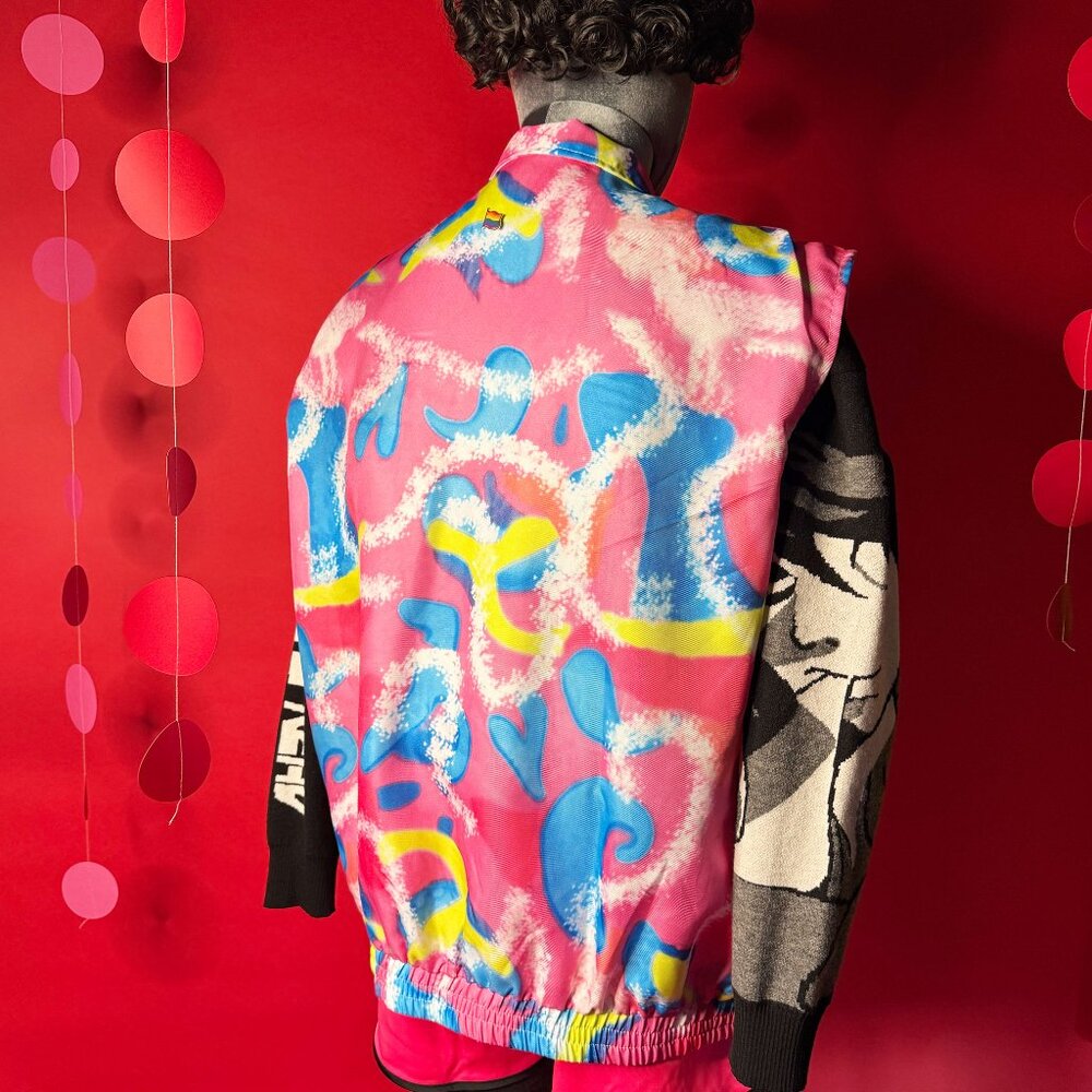 Vintage Upcycled Pride Festival Set – LGBT Patchwork Vest with Pins - Picture 4 of 12